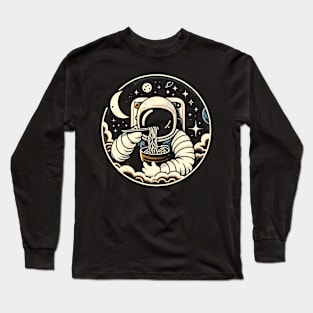 Astronaut Eats Ramen Kawaii Anime Space Funny Space Long Sleeve T-Shirt